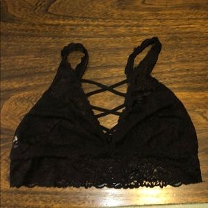 PINK black lace bralette